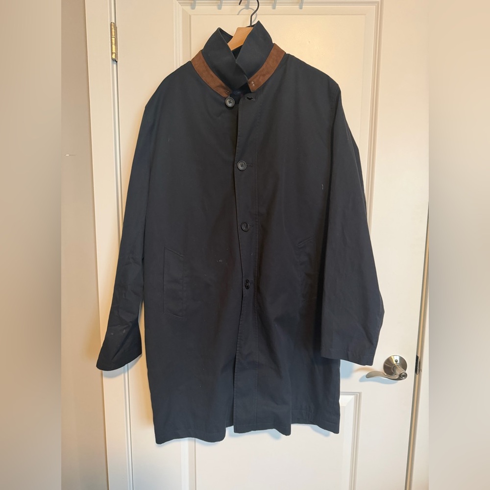 Brooks Brothers Raincoat / Mac Coat — Navy — Size 46L